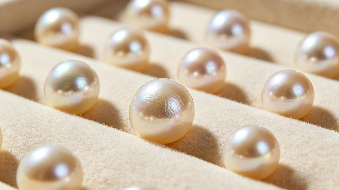 Close-up of lustrous, high-quality pearls showcasing expert pearl grading criteria