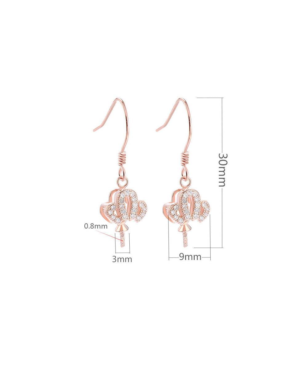 S925 Sterling Silver Minimalist Earring Hook Setting – DIY Pearl & Jade Earring Mount