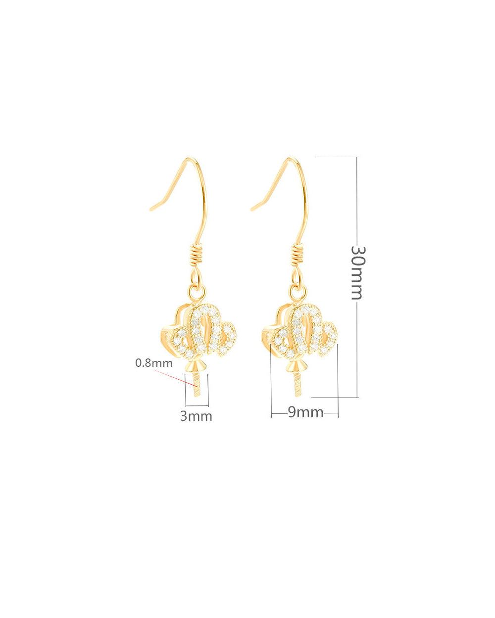 S925 Sterling Silver Minimalist Earring Hook Setting – DIY Pearl & Jade Earring Mount