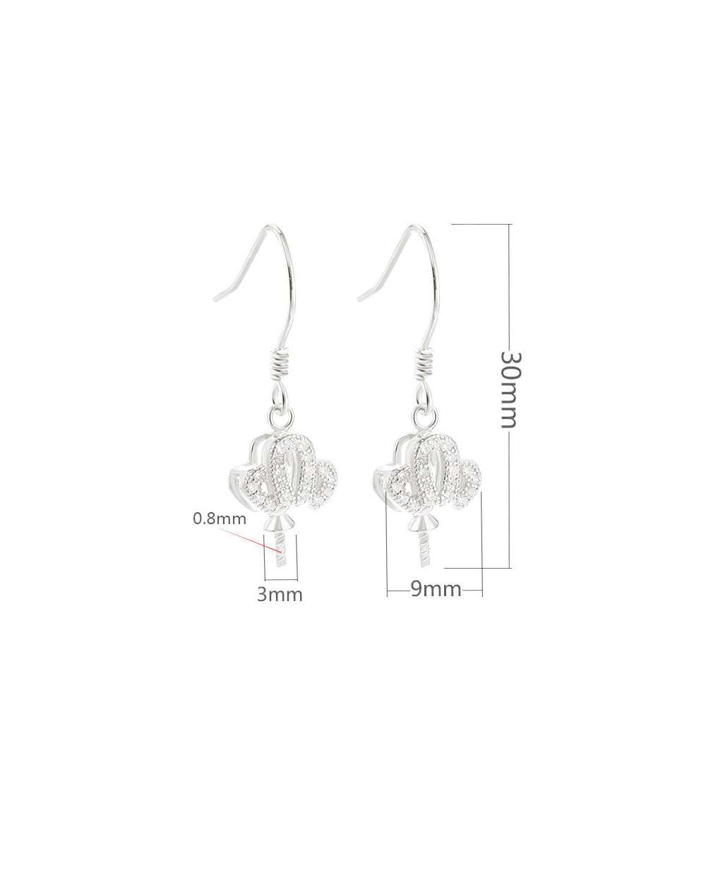 S925 Sterling Silver Minimalist Earring Hook Setting – DIY Pearl & Jade Earring Mount