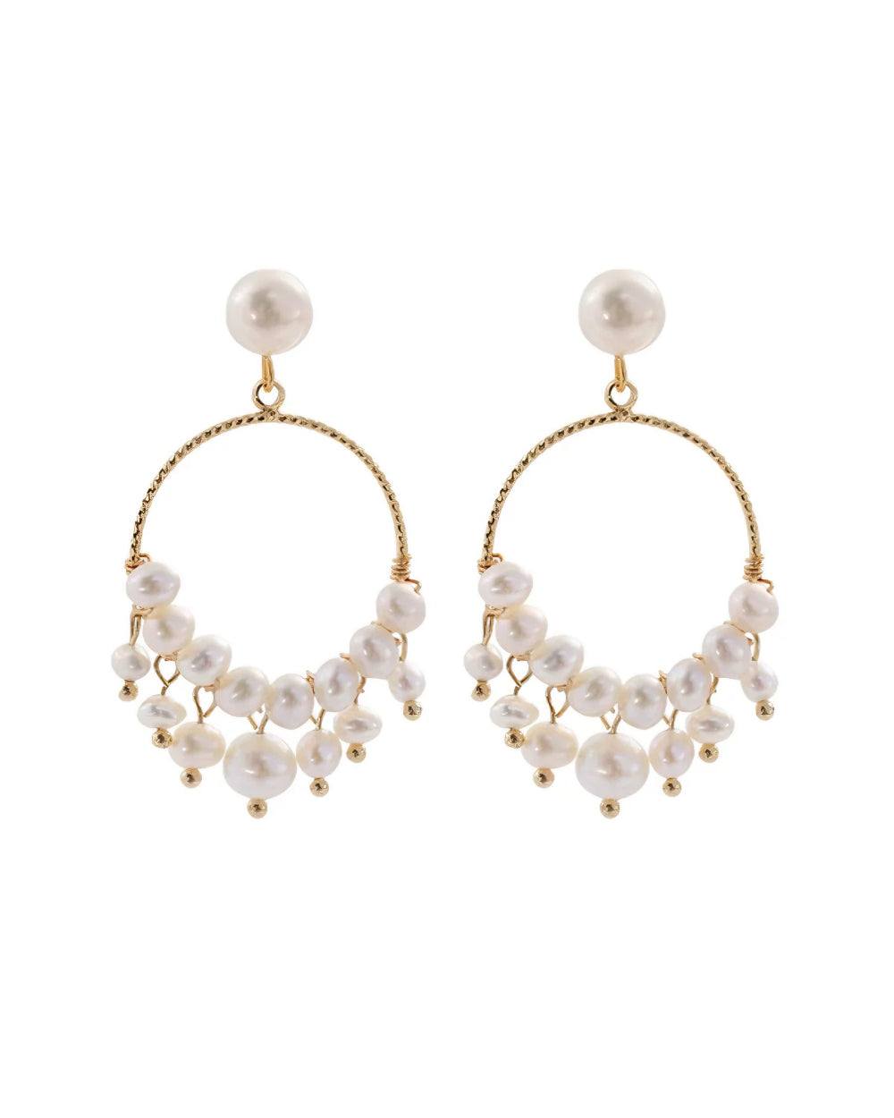Elegant Hoop Freshwater Pearl Earrings in S925 Silver with Minimalist Circle Design