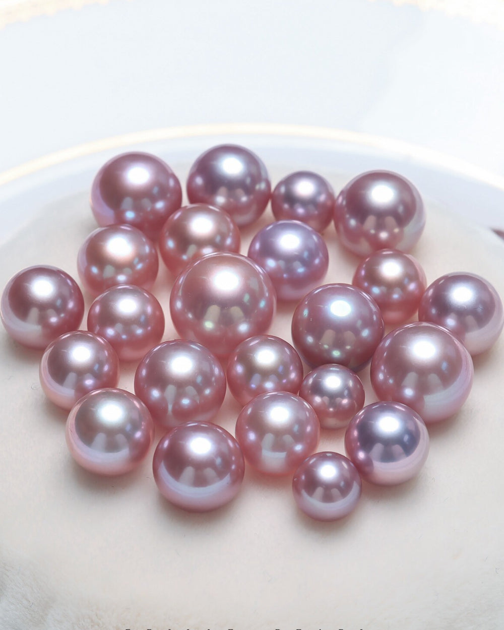 Cuenta suelta de perla de agua dulce Edison – Violeta Aurora natural, perfectamente redonda