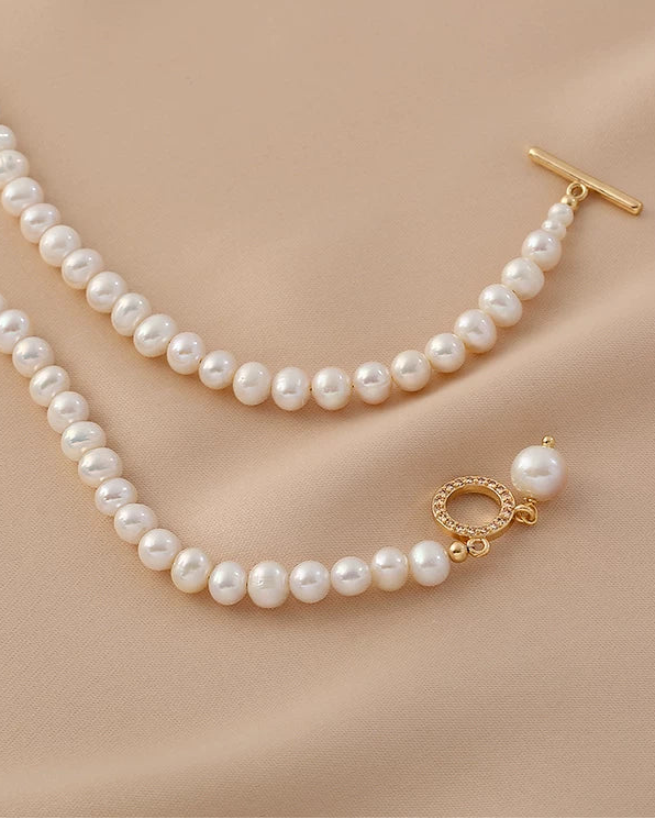 Natural Freshwater Pearl Long Necklace | 14K Gold-Filled | Minimalist Chic
