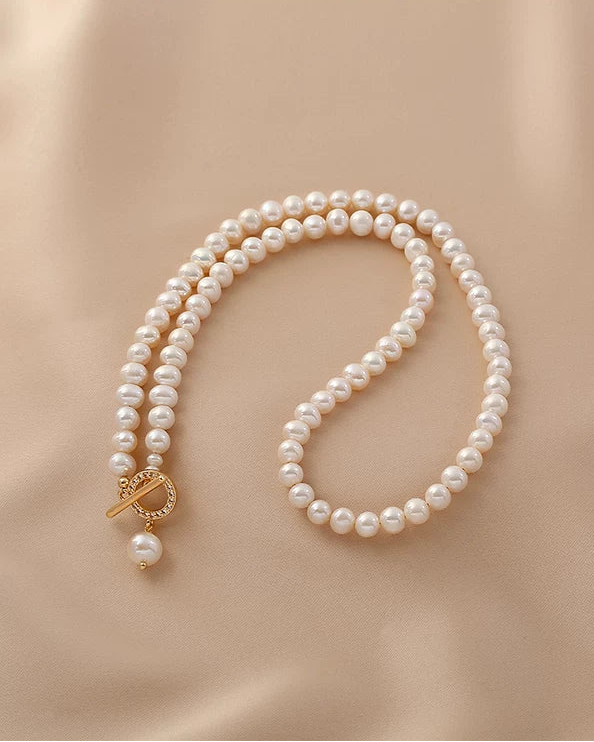 Natural Freshwater Pearl Long Necklace | 14K Gold-Filled | Minimalist Chic
