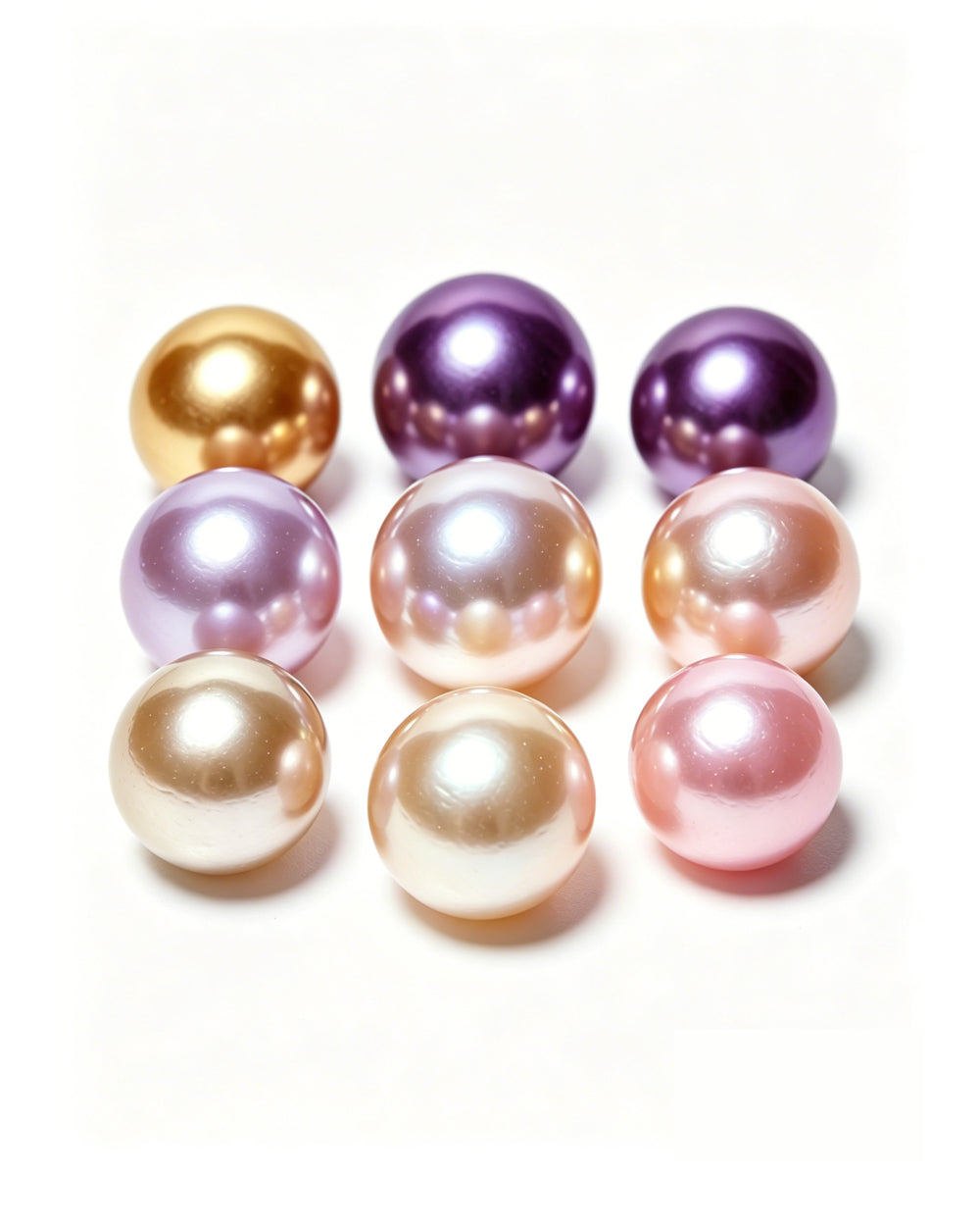 Freshwater Edison Pearl loose bead, natural Aurora Violet, perfectly round with high luster and clean surface