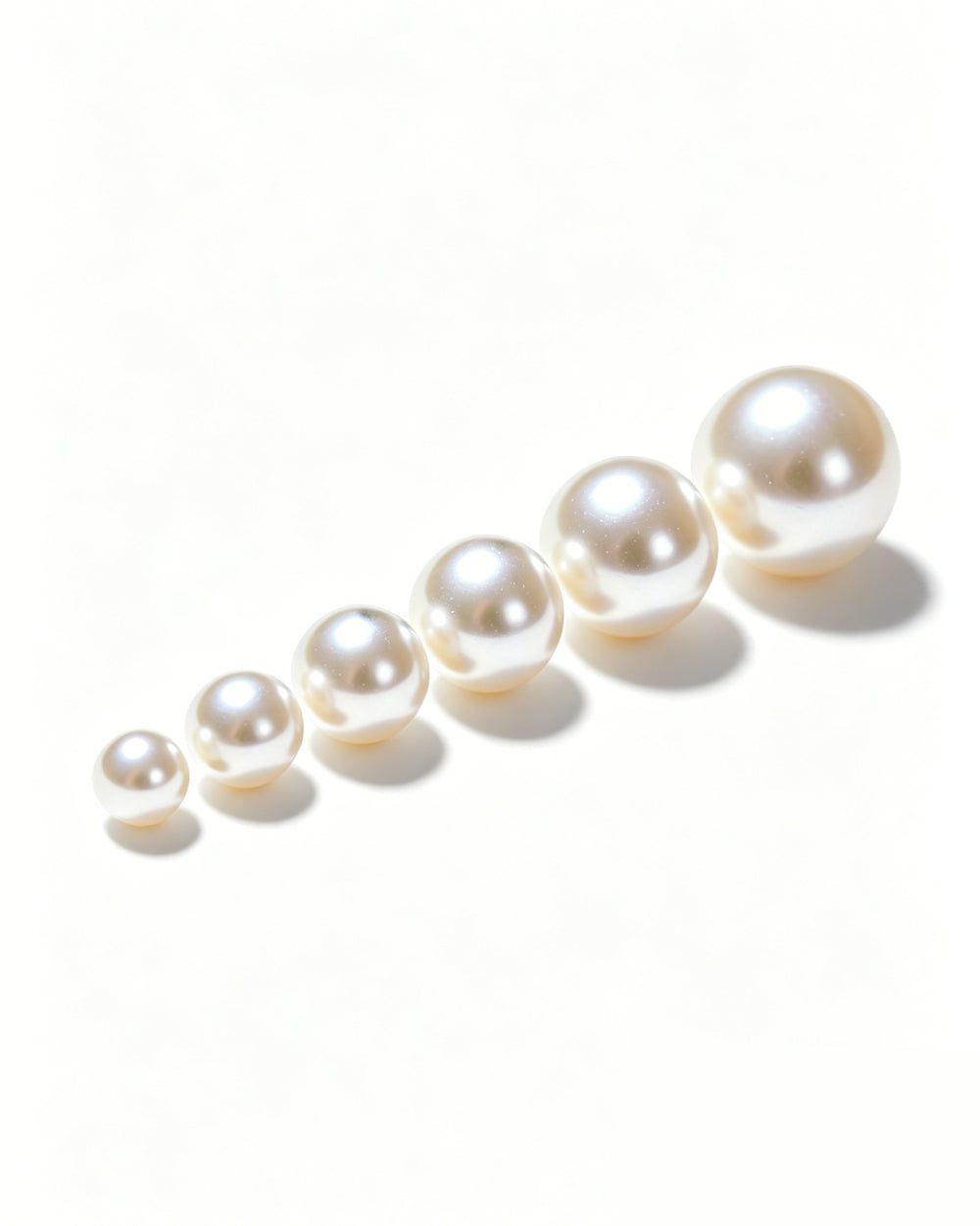Close-up of Freshwater Akoya Pearl loose beads with high luster and flawless surfaces for DIY jewelry crafting